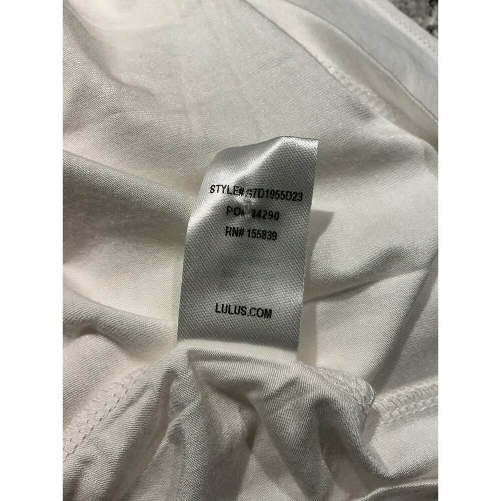 Lulus Dress Medium Hometown Girl Halter White Lace Skater Stretch Knit NWT - Picture 11 of 12